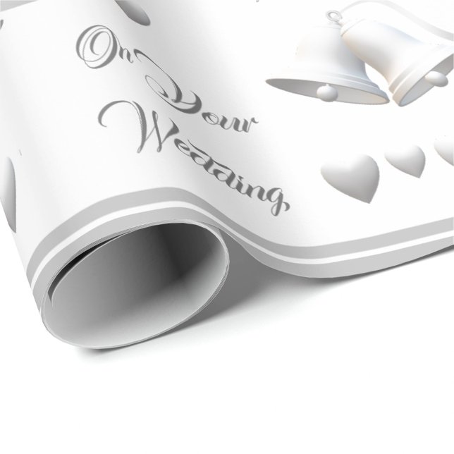 Silver Hearts & Bells Wedding Wrapping Paper Geschenkpapier (Von Creator hochgeladen)