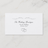 Silver Hearts & Glitzern Wedding Business Card