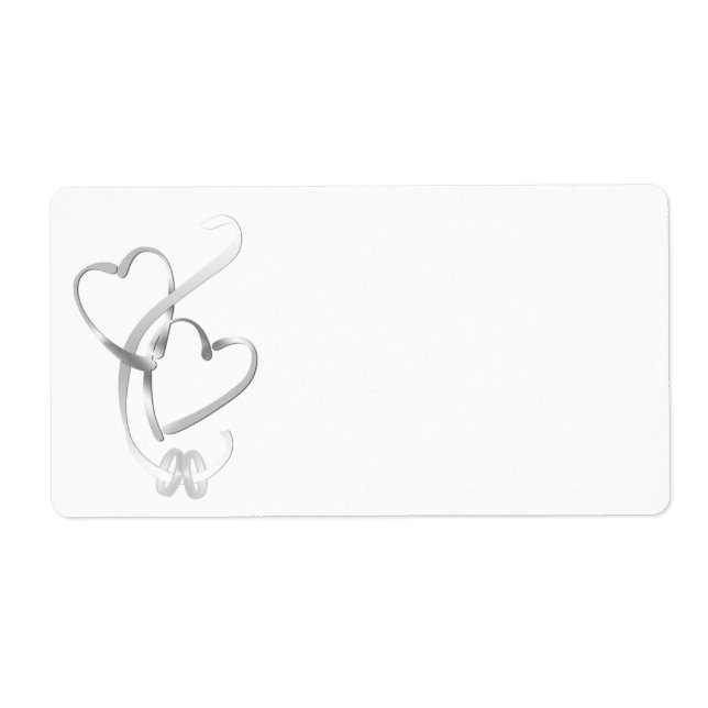 Silver Hearts Shipping Labels (Vorne)