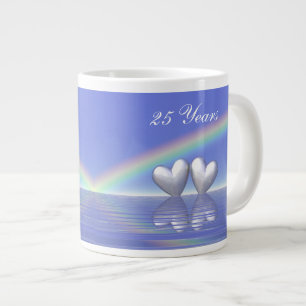 Silver Hearts zum 25. Jahrestag Jumbo-Tasse
