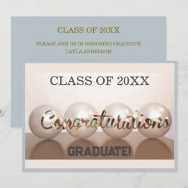 Silver Herzlichen Glückwunsch Graduate Abschluss B Einladung