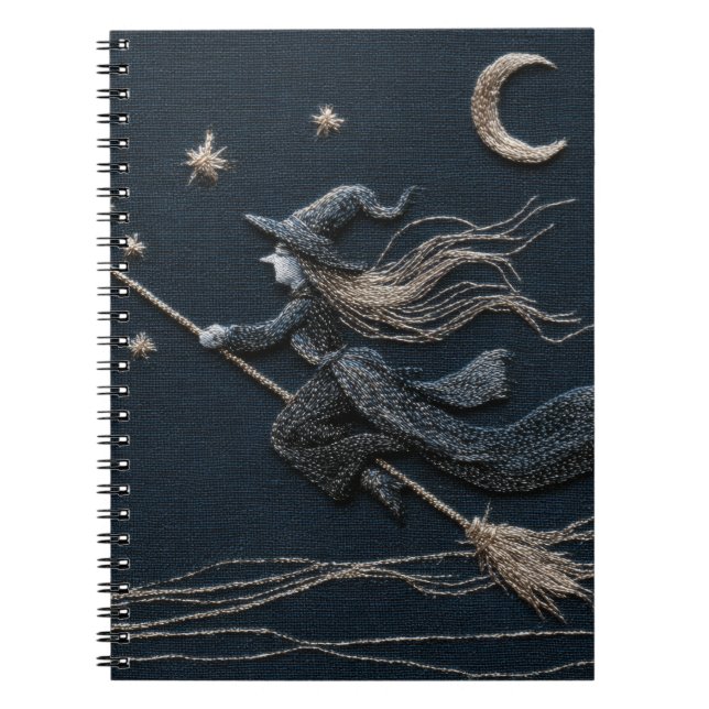 Silver Hexe Moonlit Sky Notebook Notizblock (Vorderseite)