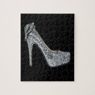 Silver High Heels Anpassen von Text Puzzle