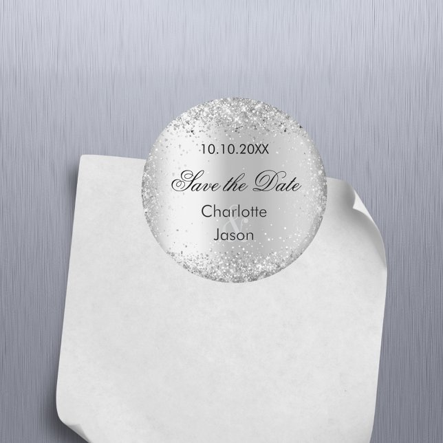 Silver Hochzeit Save the Date Magnet (Von Creator hochgeladen)