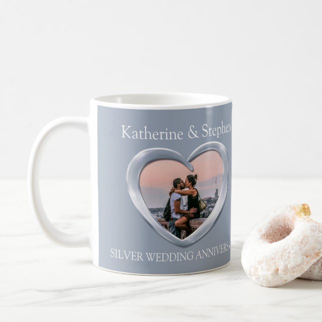 Silver Hochzeitstag Foto Tasse (Mit Donut)