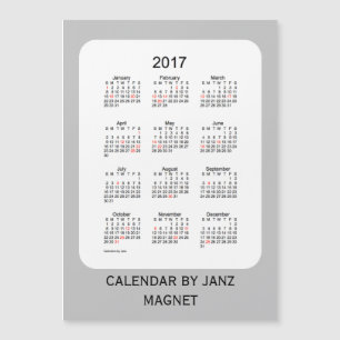Silver Holiday Calendar von Janz 12x18 Magnet