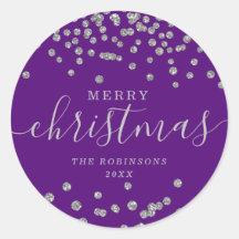 Silver Holiday Weihnachten Glitzer Confetti Lila