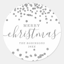 Silver Holiday Weihnachten Glitzer Confetti White