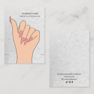 Silver Holographic Glitzer Bracelet Display Card Visitenkarte