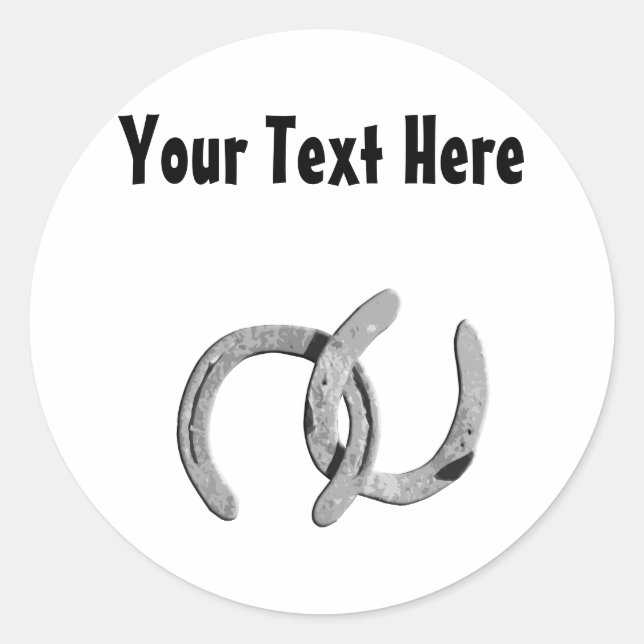 Silver Horse Shoe Anpassbare Aufkleber (Vorderseite)