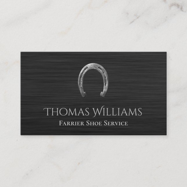 Silver Horseshoe Reitpferd Visitenkarte (Vorderseite)