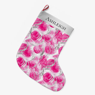 Silver Hübsch Chic Pink Glam Weihnachten Großer Weihnachtsstrumpf