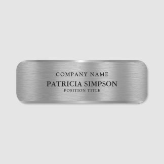 Silver Hue Brushed Metallic Design Professional Namensschild