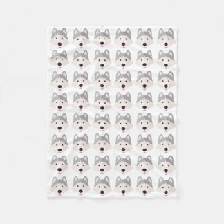 Silver Husky Liebe Fleece Blanket