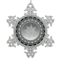 Silver Ice Snowflake Pewter Weihnachtsschmuck