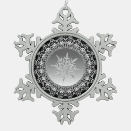 Silver Ice Snowflake Pewter Weihnachtsschmuck Schneeflocken Zinn-Ornament