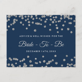 Silver Imitate Glitzer Confetti Navy Bridal Ratgeb Hinweiskarte