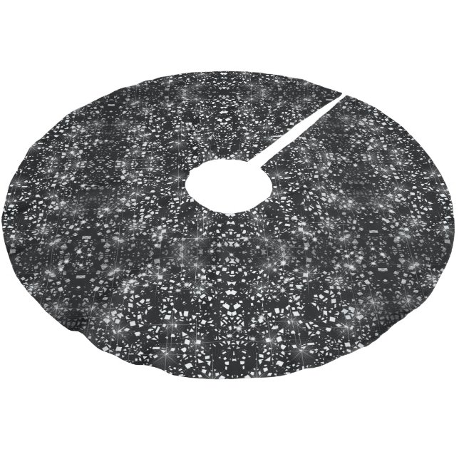 Silver Imitats Glass Glitzer Sparkon Polyester Weihnachtsbaumdecke (Schrägansicht)