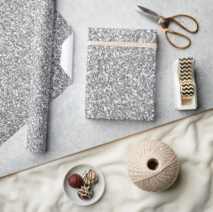Silver Imitats Glitzer Geschenkpapier