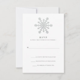Silver Imitats Glitzer Snowflake Wedding RSVP Karte