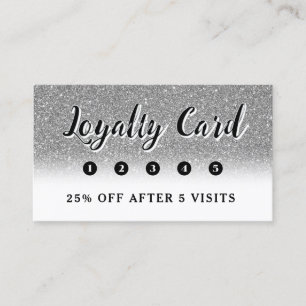 Silver Imitats Glitzer Treuekarte Visitenkarte