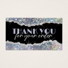 Silver Imitats irisierender Glitzer Discount Card