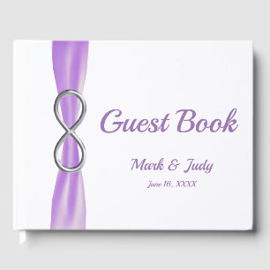 Silver Infinity Lila Ribbon Wedbook Gästebuch