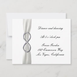 Silver Infinity White Wedding Reception Card Einladung