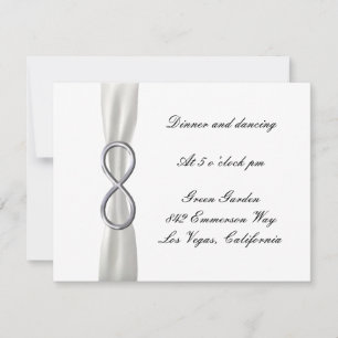 Silver Infinity White Wedding Reception Card Einladung