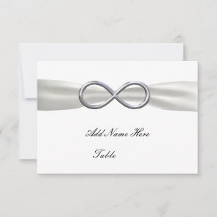 Silver Infinity White Wedding Table Platzkarte