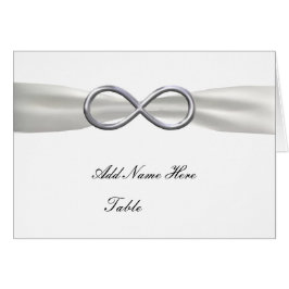Silver Infinity White Wedding Table Platzkarte
