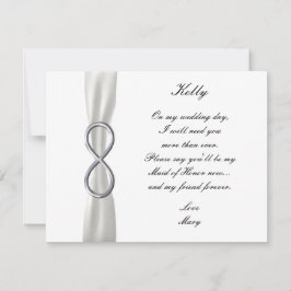 Silver Infinity White Wedding Trauzeugin Card Einladung