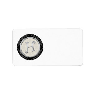 Silver Initial H Mit Monogramm Address Labels Adressaufkleber