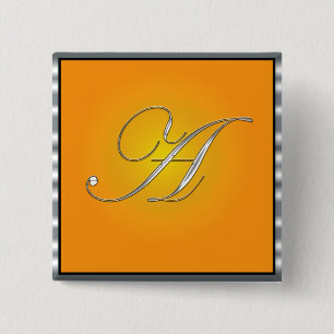 Silver Initial Letter A Button