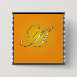Silver Initial Letter A Button