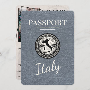 Silver Italy Passport Save The Date