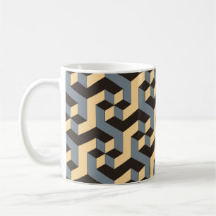 Silver Ivory Geometric Complex Tile Kaffeetasse