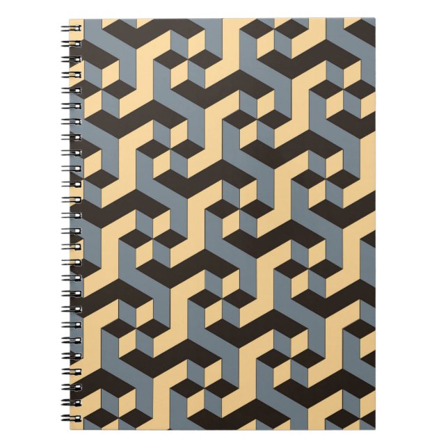 Silver Ivory Geometric Complex Tile Notizblock (Vorderseite)