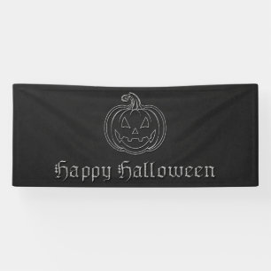 Silver Jack O' Lantern Halloween Banner