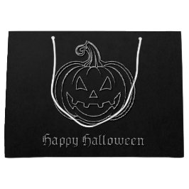 Silver Jack O' Lantern Halloween Große Geschenktüte