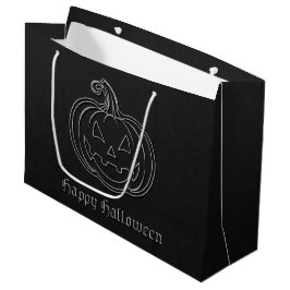 Silver Jack O' Lantern Halloween Große Geschenktüte