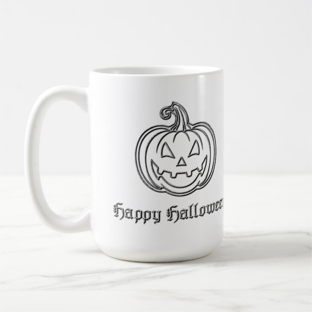 Silver Jack O' Lantern Halloween Kaffeetasse (Links)