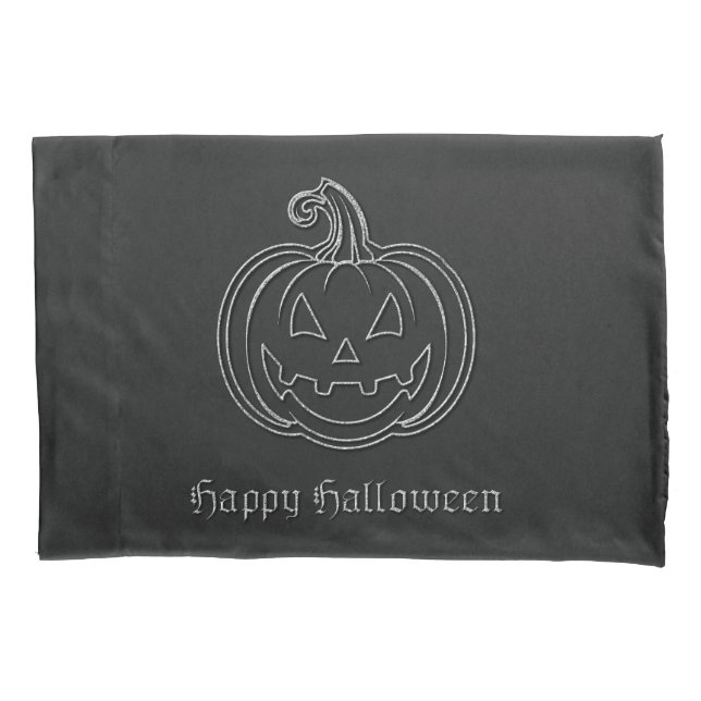 Silver Jack O' Lantern Halloween Kissenbezug (Vorderseite)