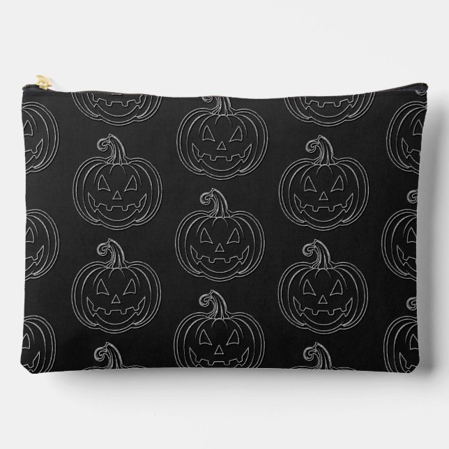 Silver Jack O' Lantern Halloween Zubehörtasche (Vorderseite)