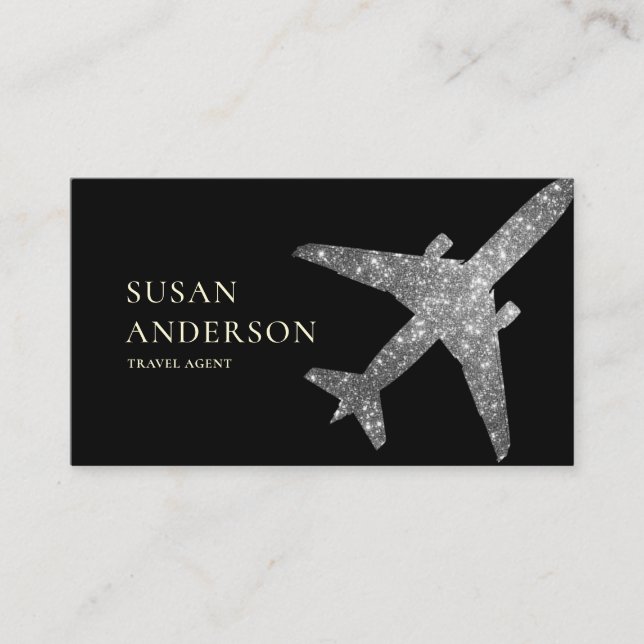 Silver Jet Business Card - Luxuriöser Travel Style Visitenkarte (Vorderseite)