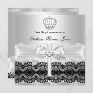 Silver Jewel Cross Boy Erste Heilige Kommune Einladung