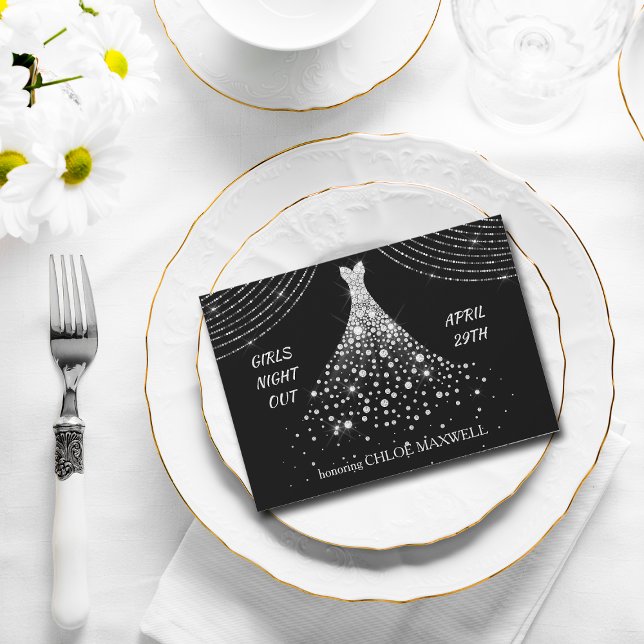 Silver Jewel Dress Junggeselinnen-Abschied Einladu Einladung (Von Creator hochgeladen)