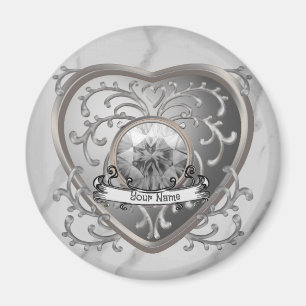 Silver Jewel Fairy Heart Magnet