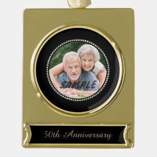 Silver Jewel Golden Wedding Jubiläum Foto Banner-Ornament Gold