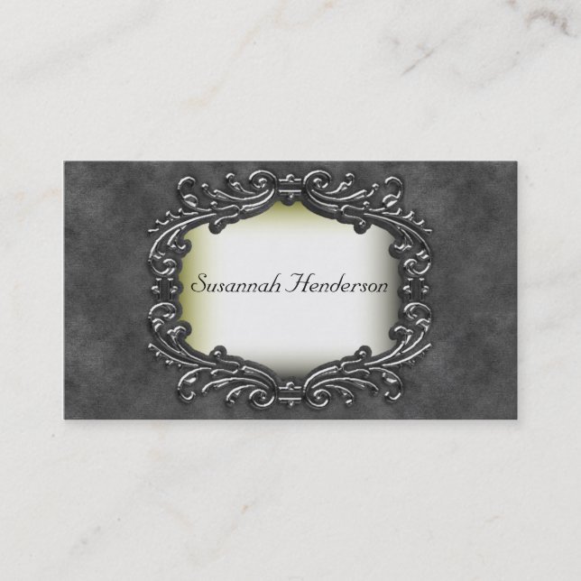 Silver Jewel on Gray Velvet Business Cards Visitenkarte (Vorderseite)